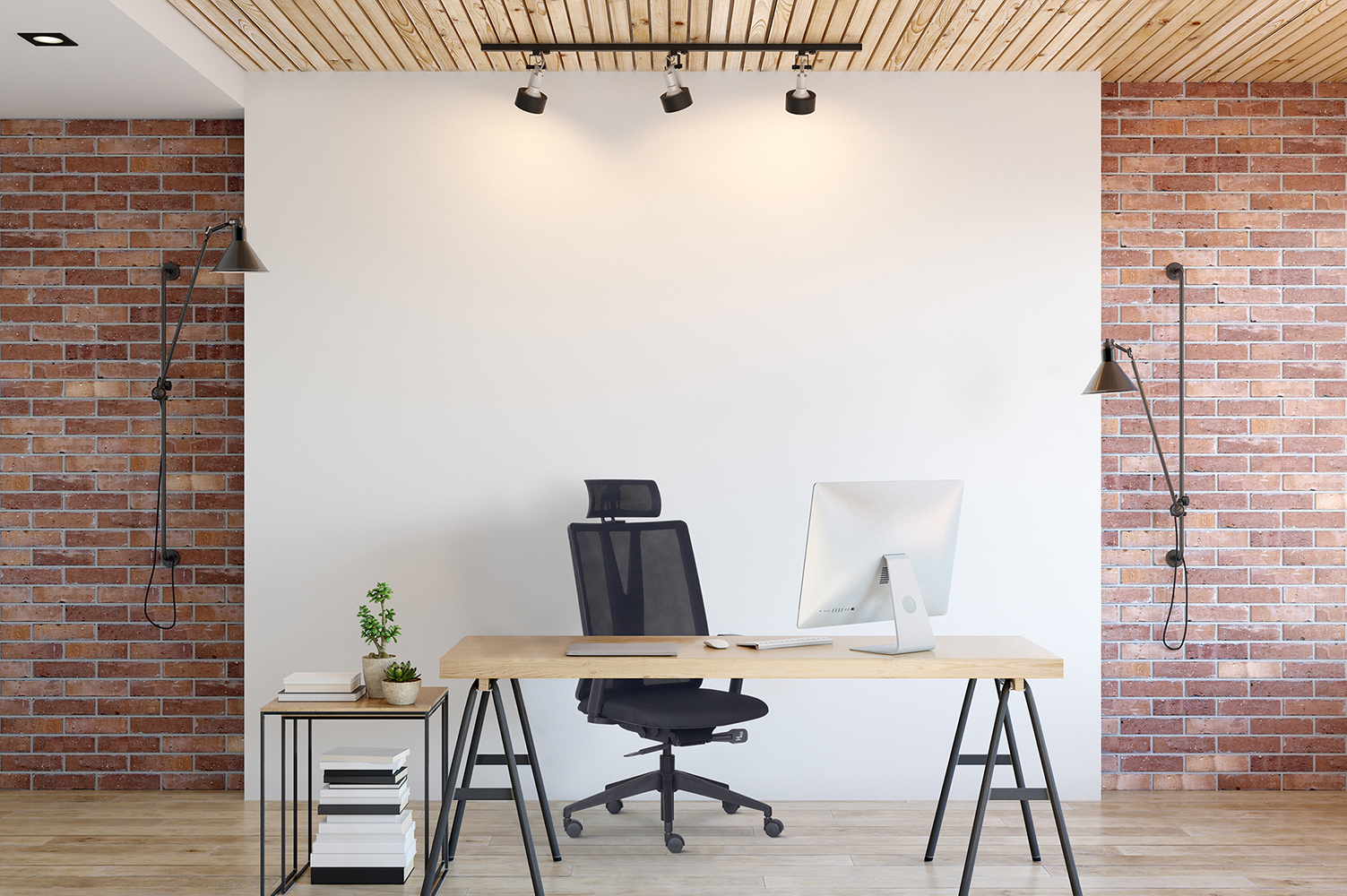 wall mock up interior. Wall art. 3d rendering, 3d illustration